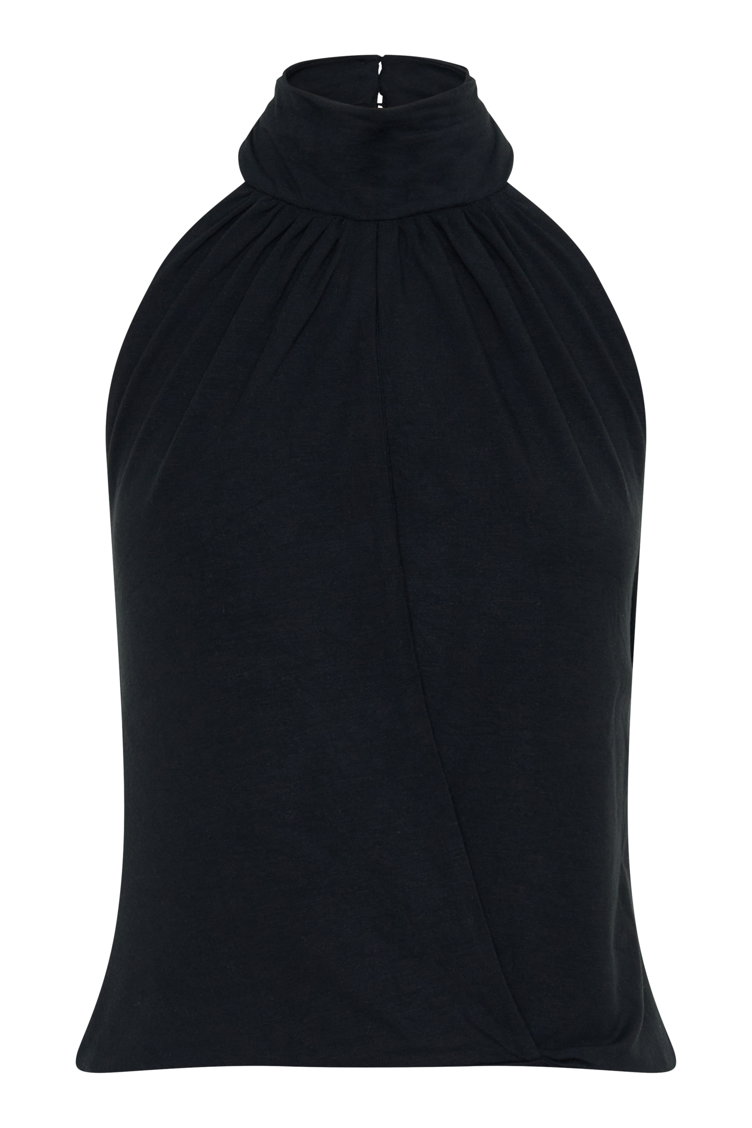 Maki Viscose Sleeveless Halter Top - Black