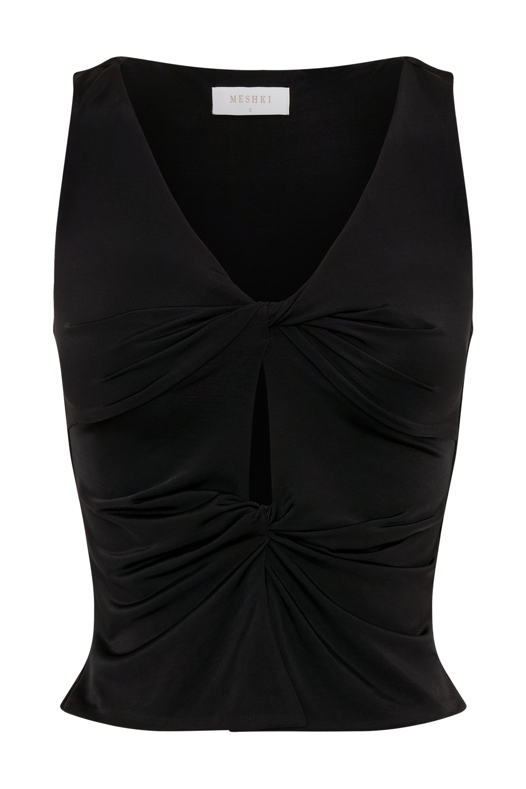 Millie Twist Sleeveless Top - Black