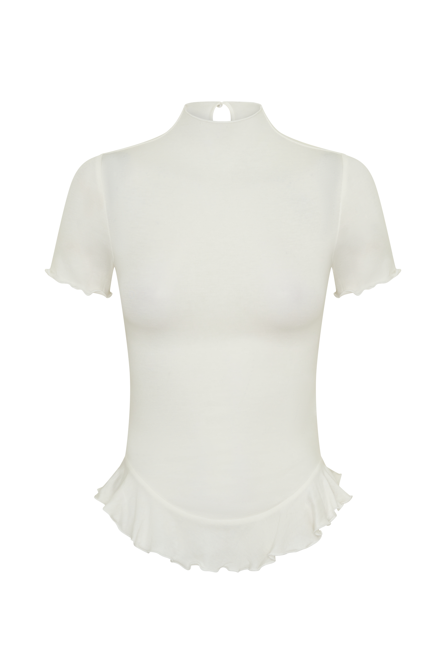 Nira Short Sleeve Ruffle Top - White
