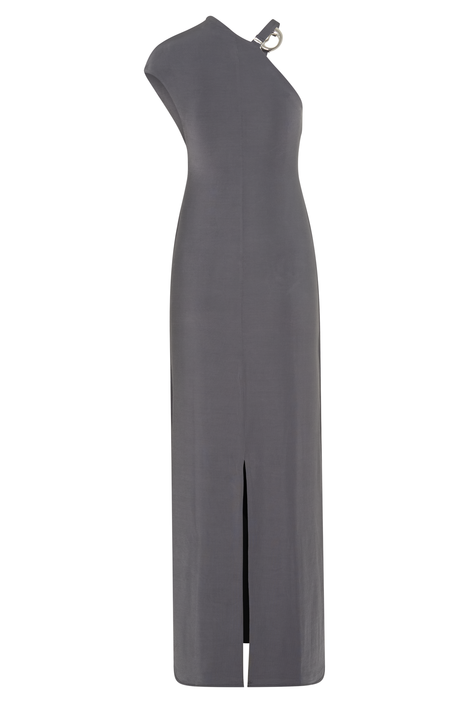 Oden Slinky Maxi Dress With Hardware - Grey