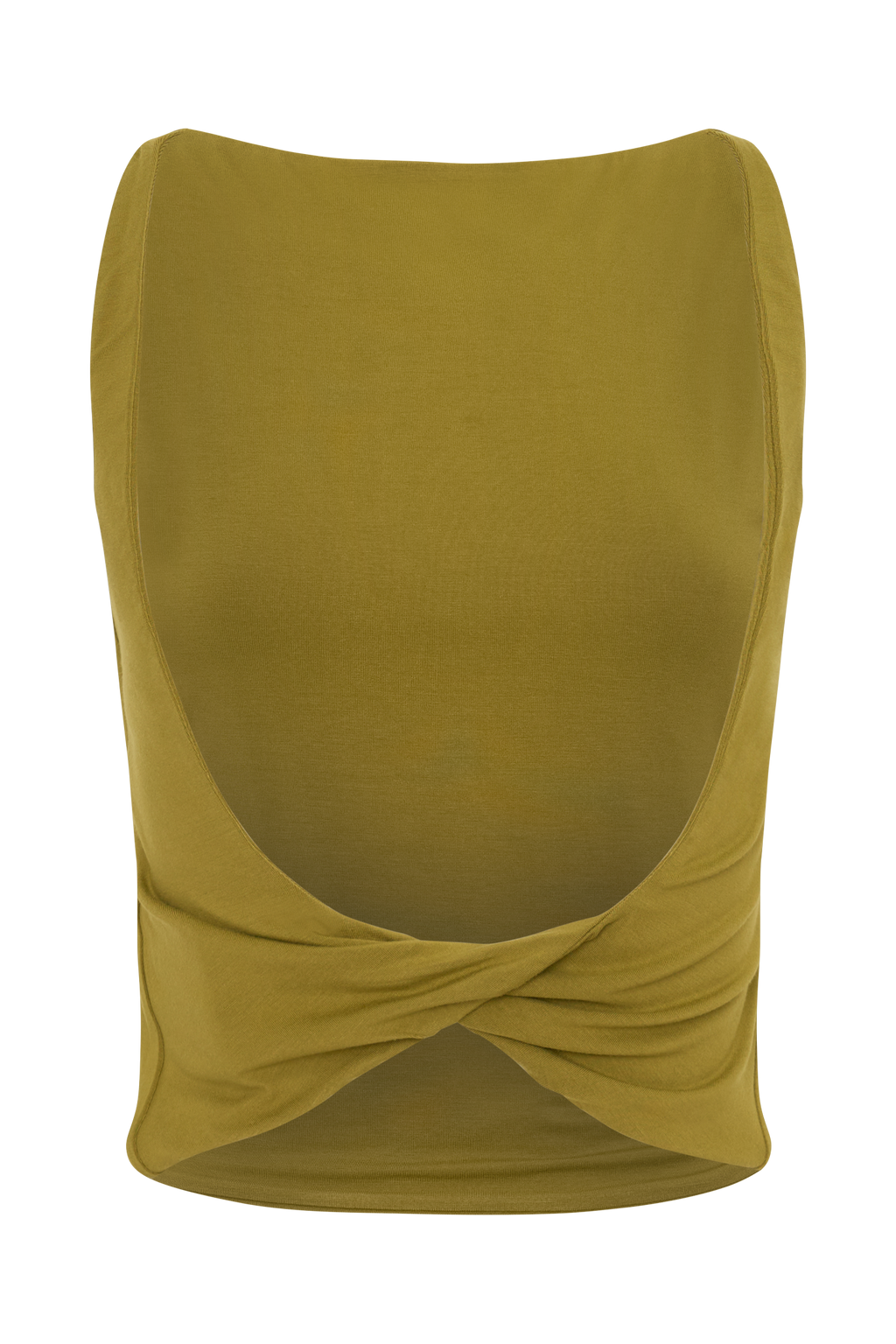 Yura Backless Twist Top - Martini Olive