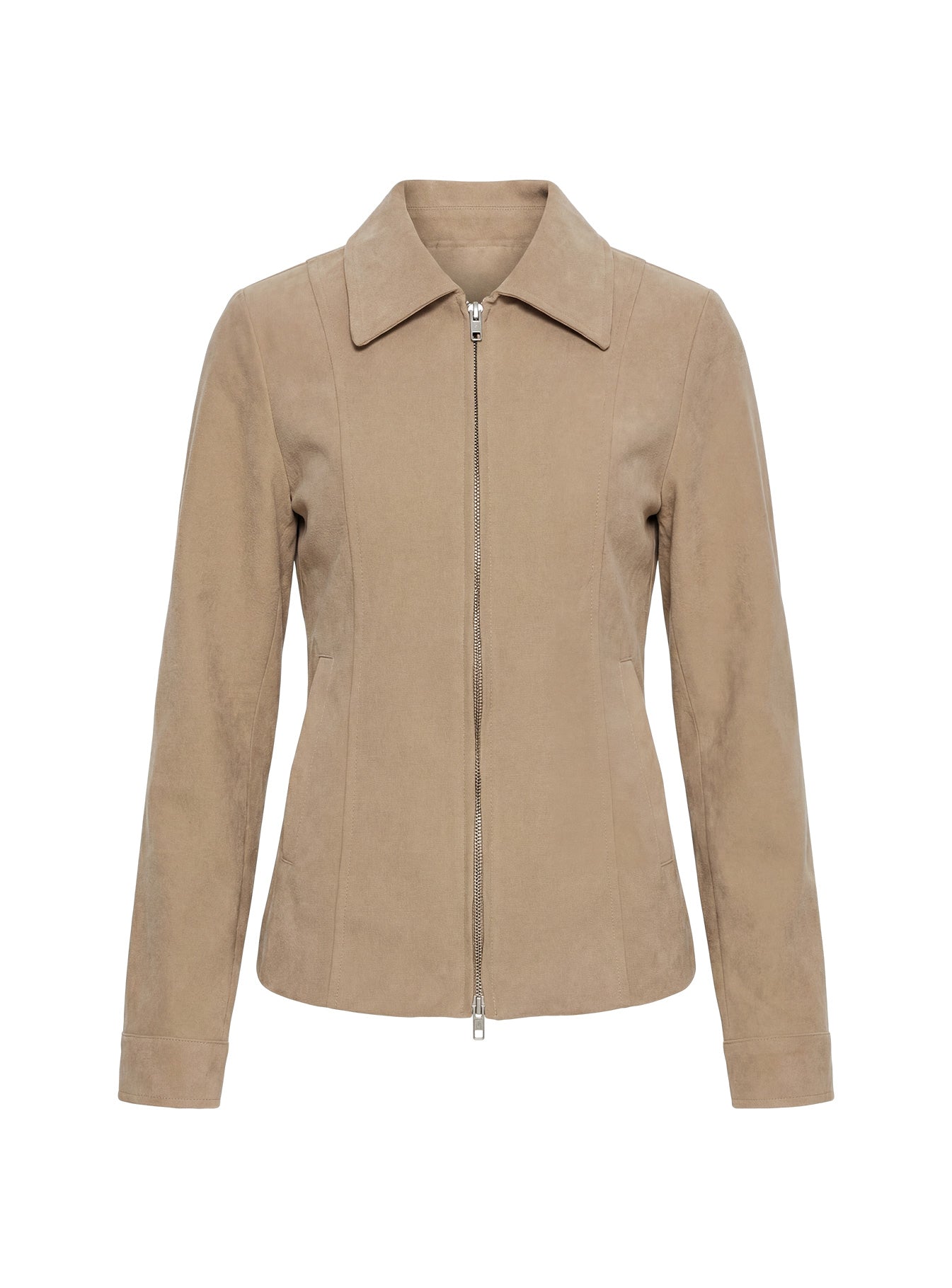 Ryzen Faux Suede Fitted Jacket Stone