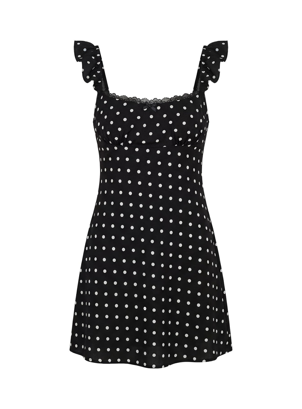 Beacall Mini Dress Black Polka Dot