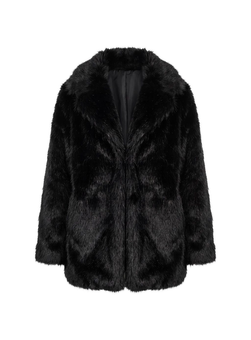 Super Trouper Faux Fur Jacket Black