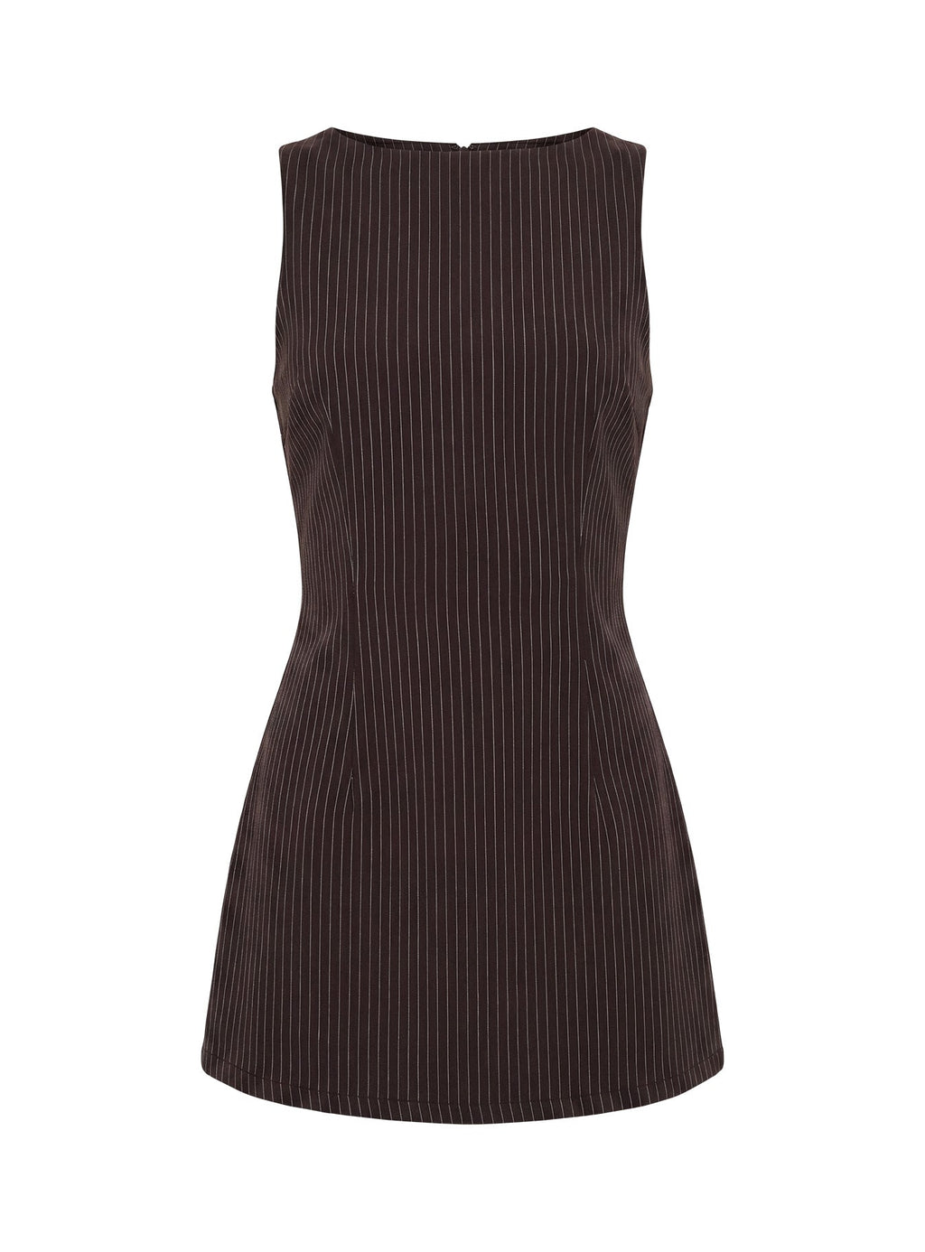 Yumiko Romper Brown Pinstripe Petite