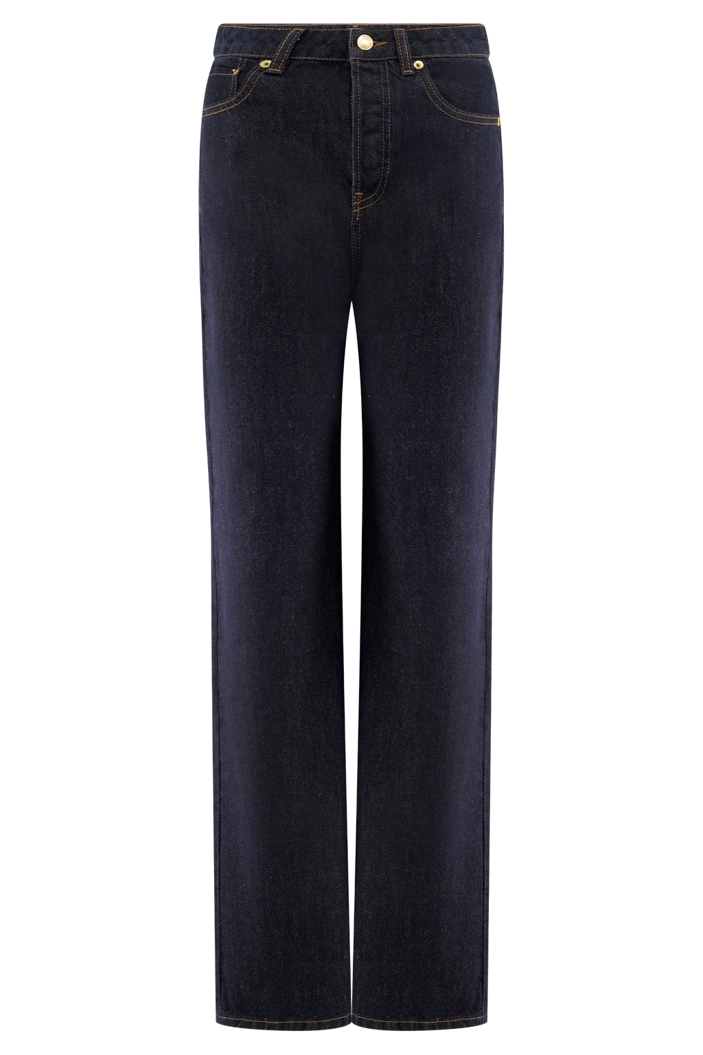 Janine High Waisted Straight Leg Jeans - Washed Indigo Blue