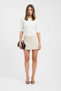 Oyster Button Mini Skirt