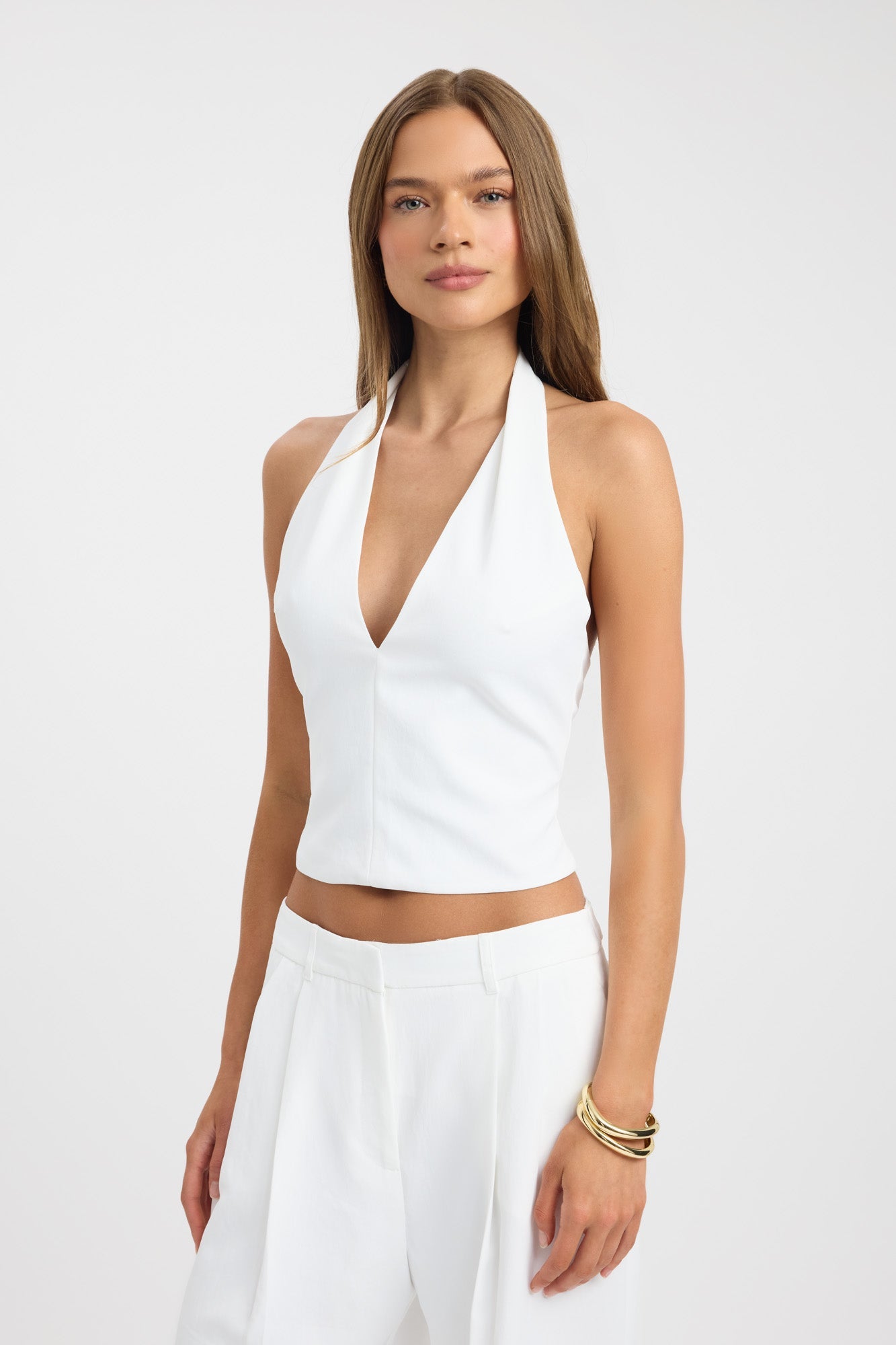 Opal Deep Vee Halter Top