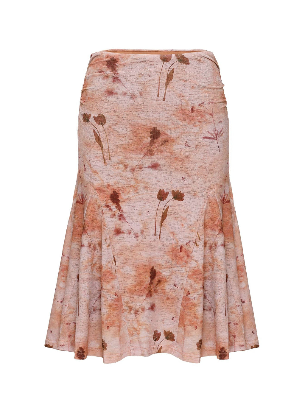 Lewish Low Rise Midi Skirt Natural Floral