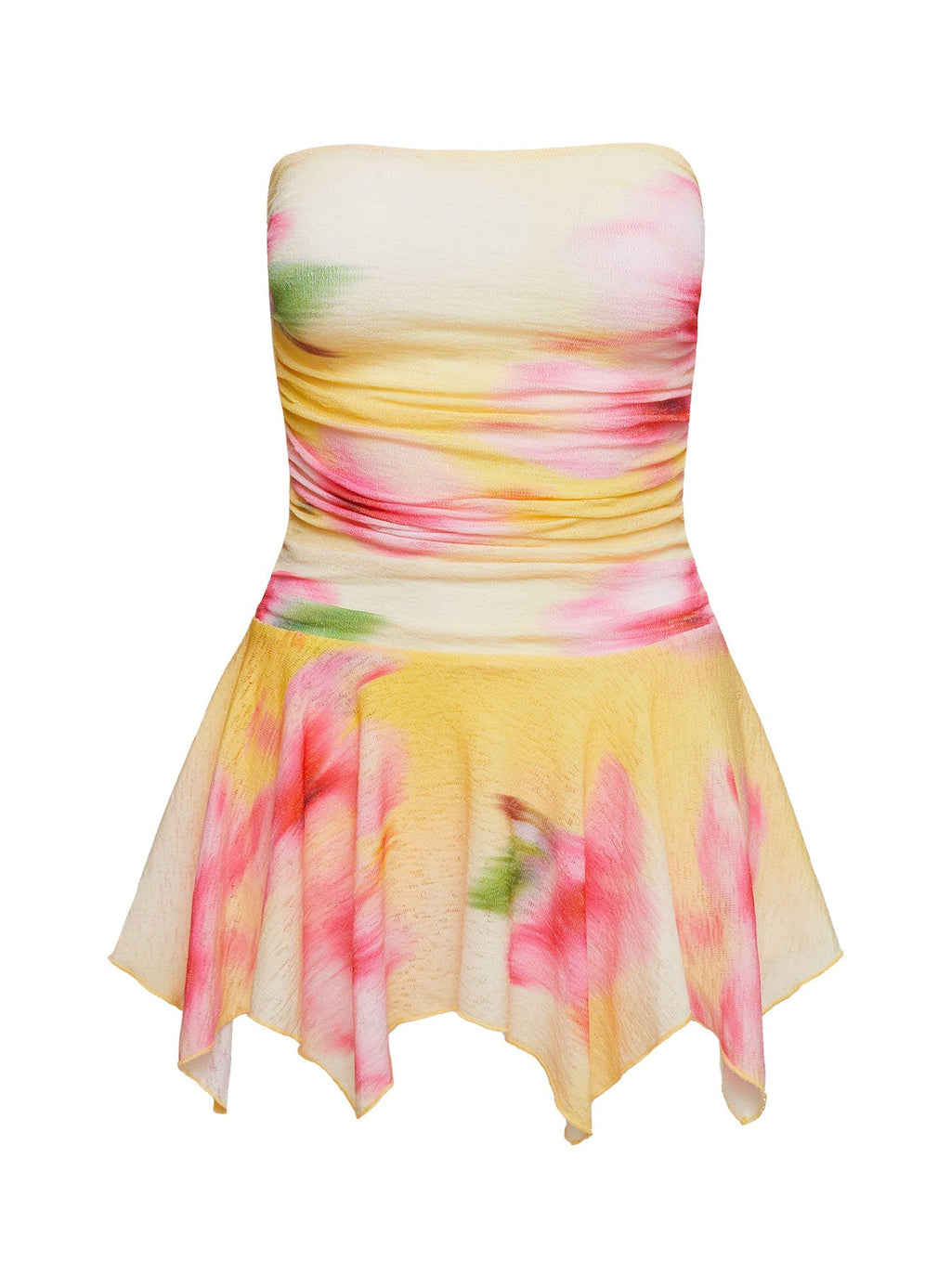 Minxie Strapless Romper Yellow / Pink