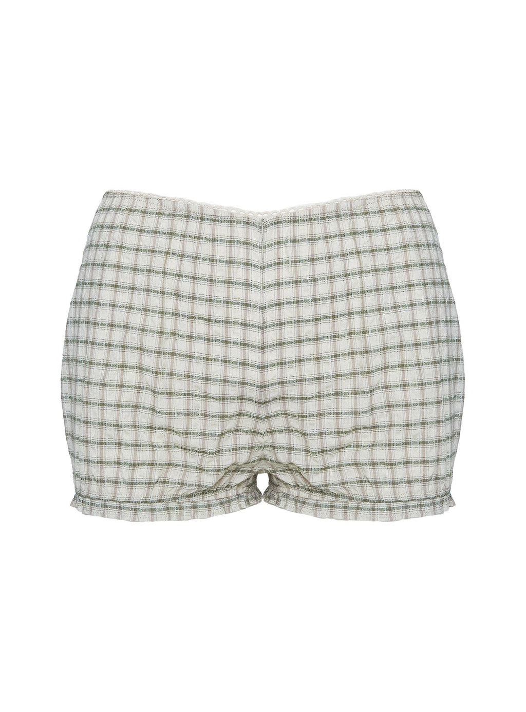 Mousie Micro Shorts Cream Plaid