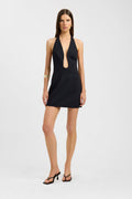 Oyster Low Cut Mini Dress