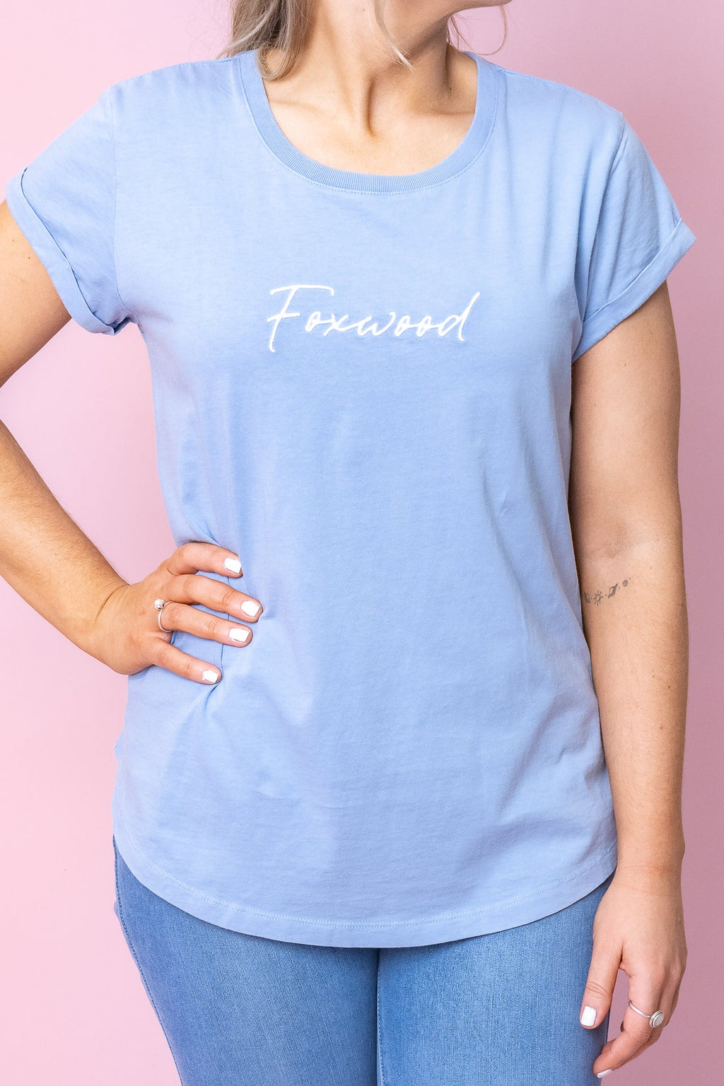 Signature Tee in Light Blue - Foxwood