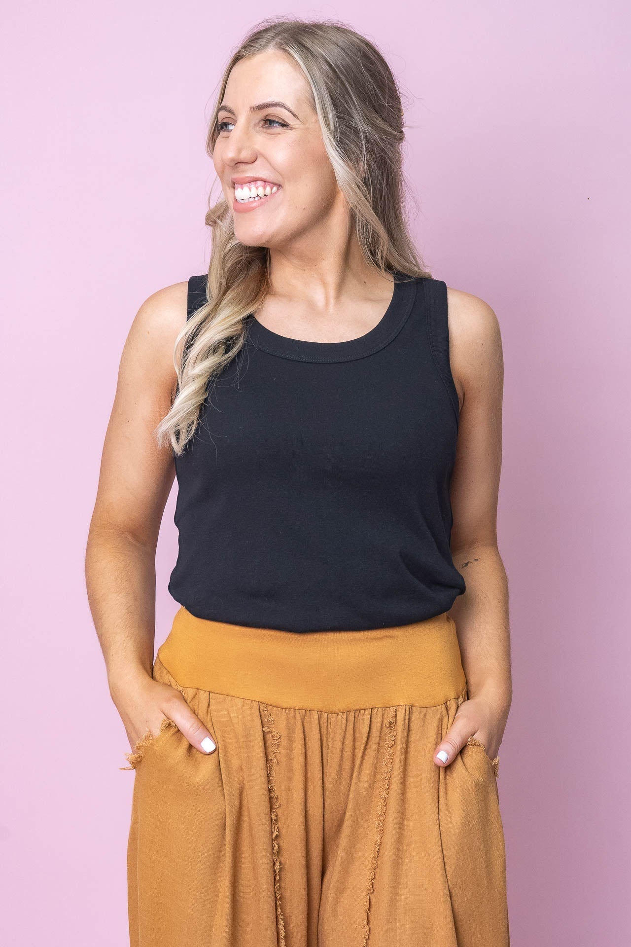 Esme Tank in Black - Foxwood