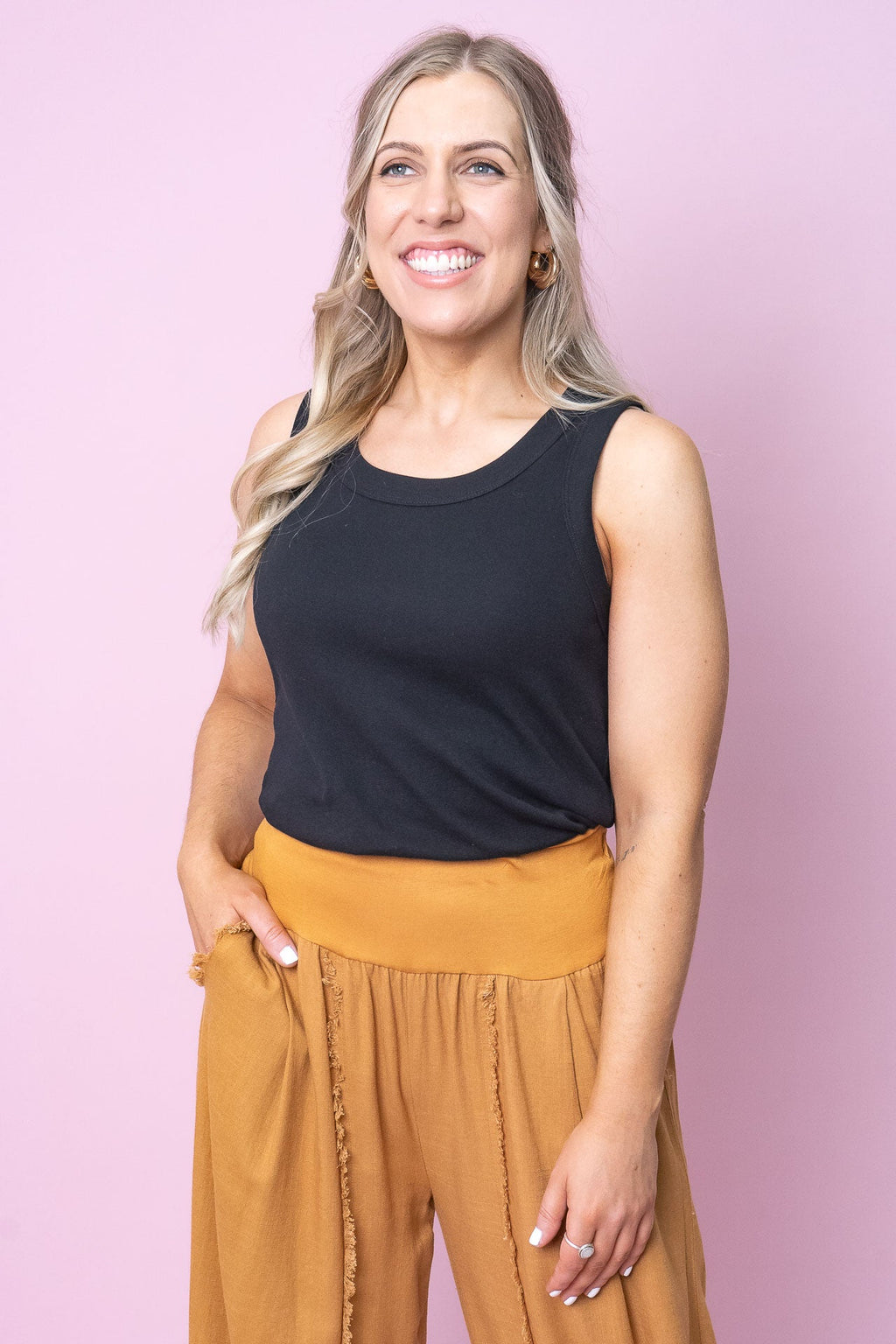 Esme Tank in Black - Foxwood
