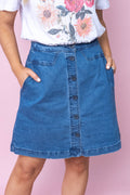 Amanda Skirt in Mid Blue - Foxwood
