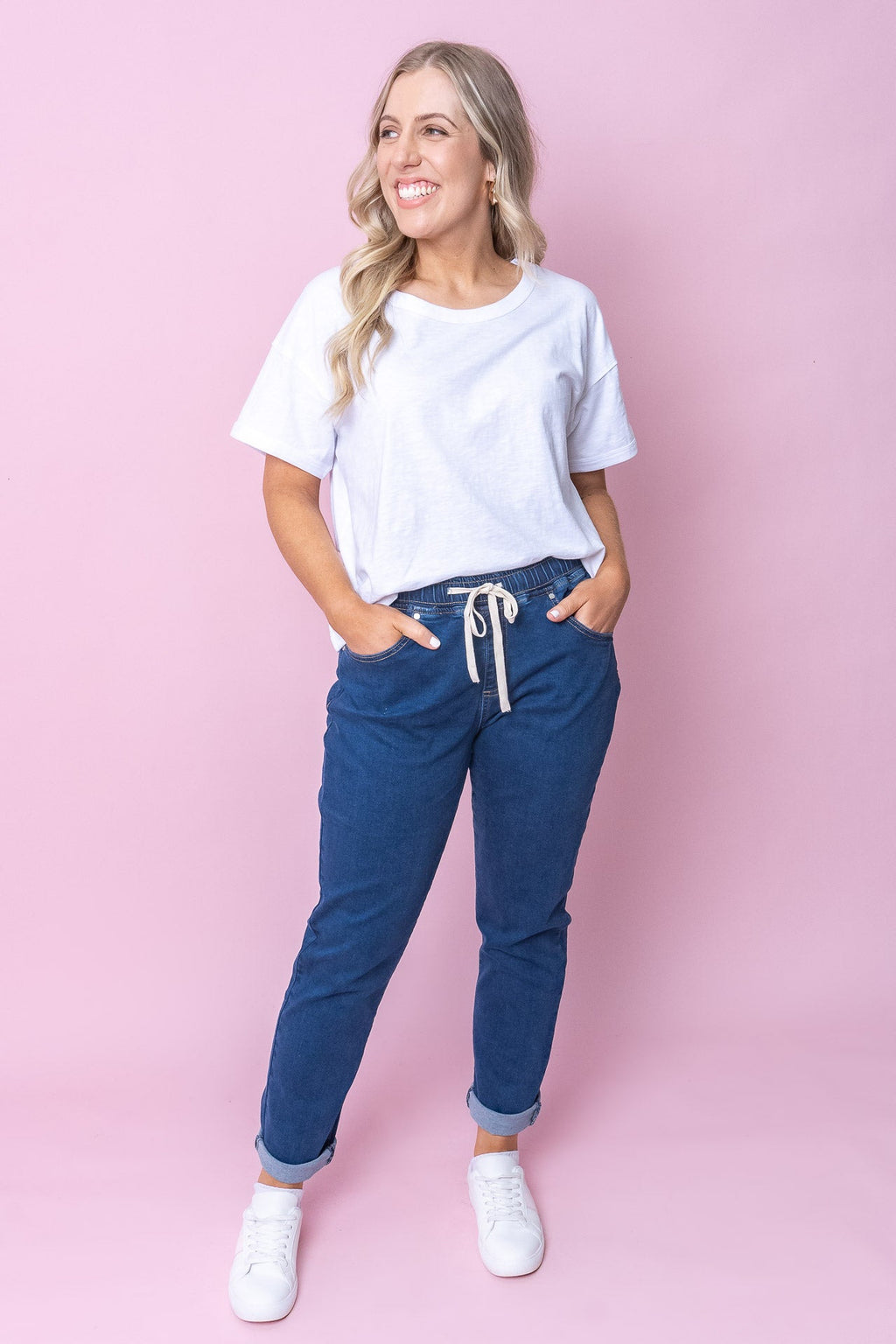 Juliette Joggers in Dark Denim - Foxwood