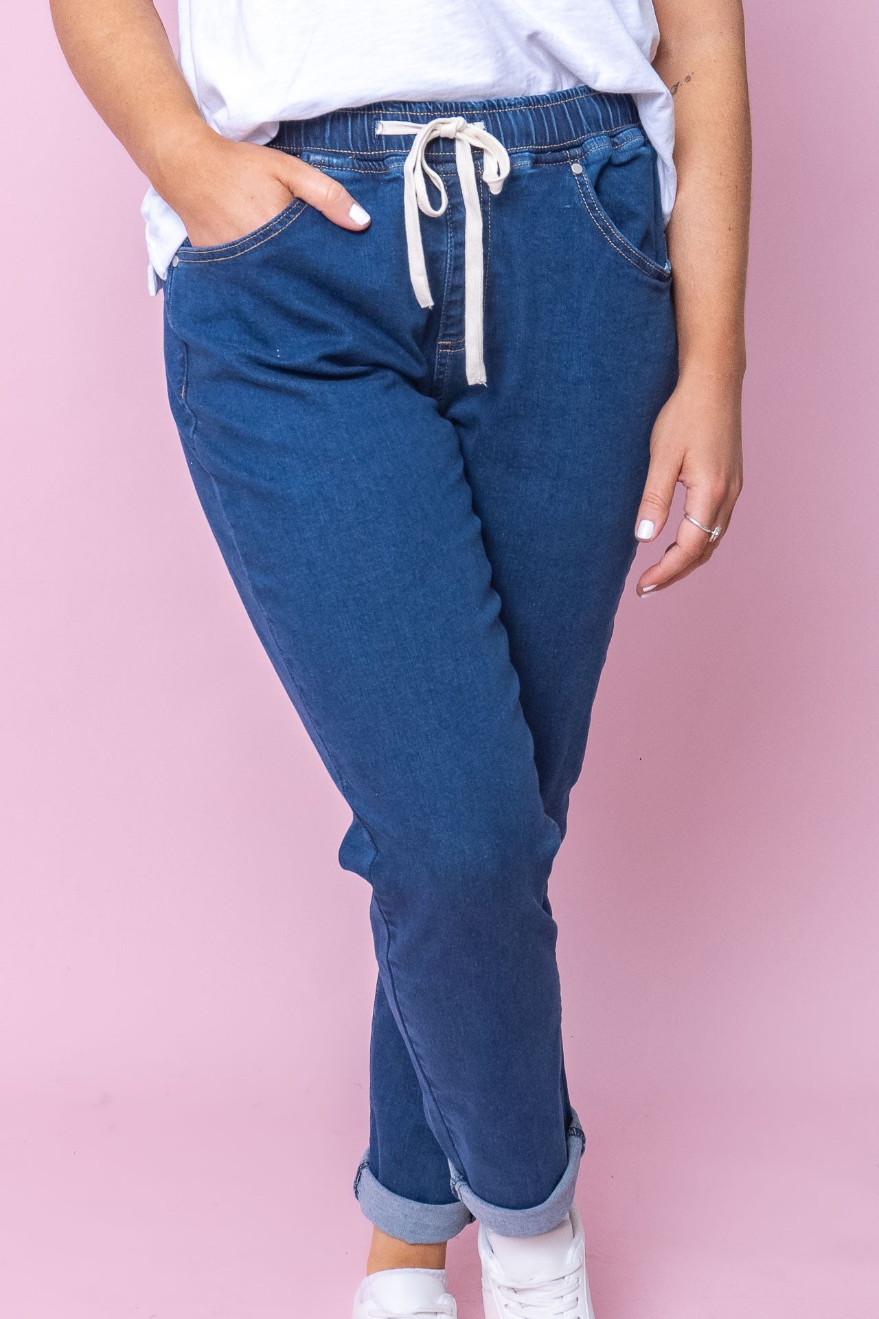 Juliette Joggers in Dark Denim - Foxwood