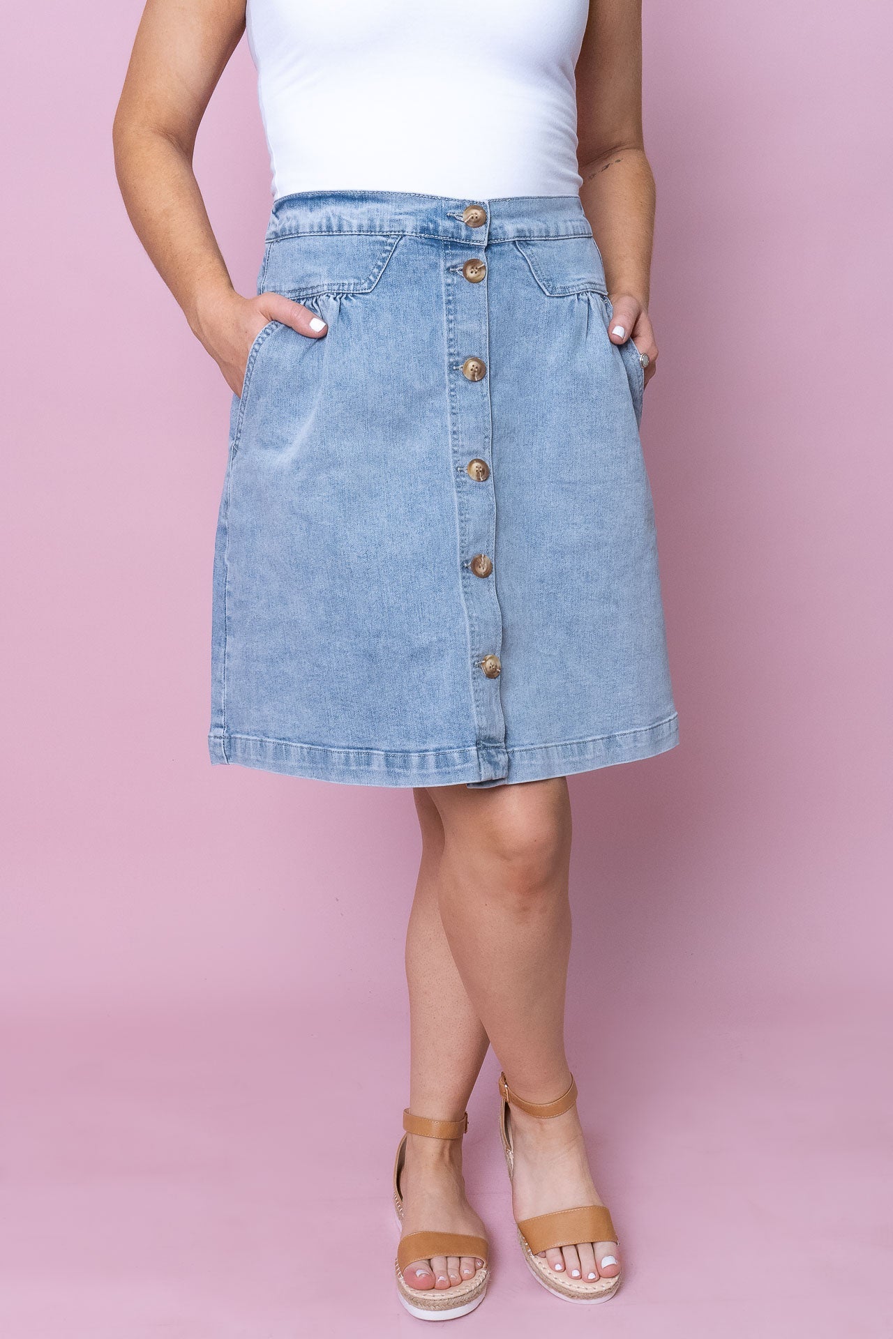 Amanda Skirt in Vintage Blue - Foxwood