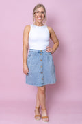 Amanda Skirt in Vintage Blue - Foxwood
