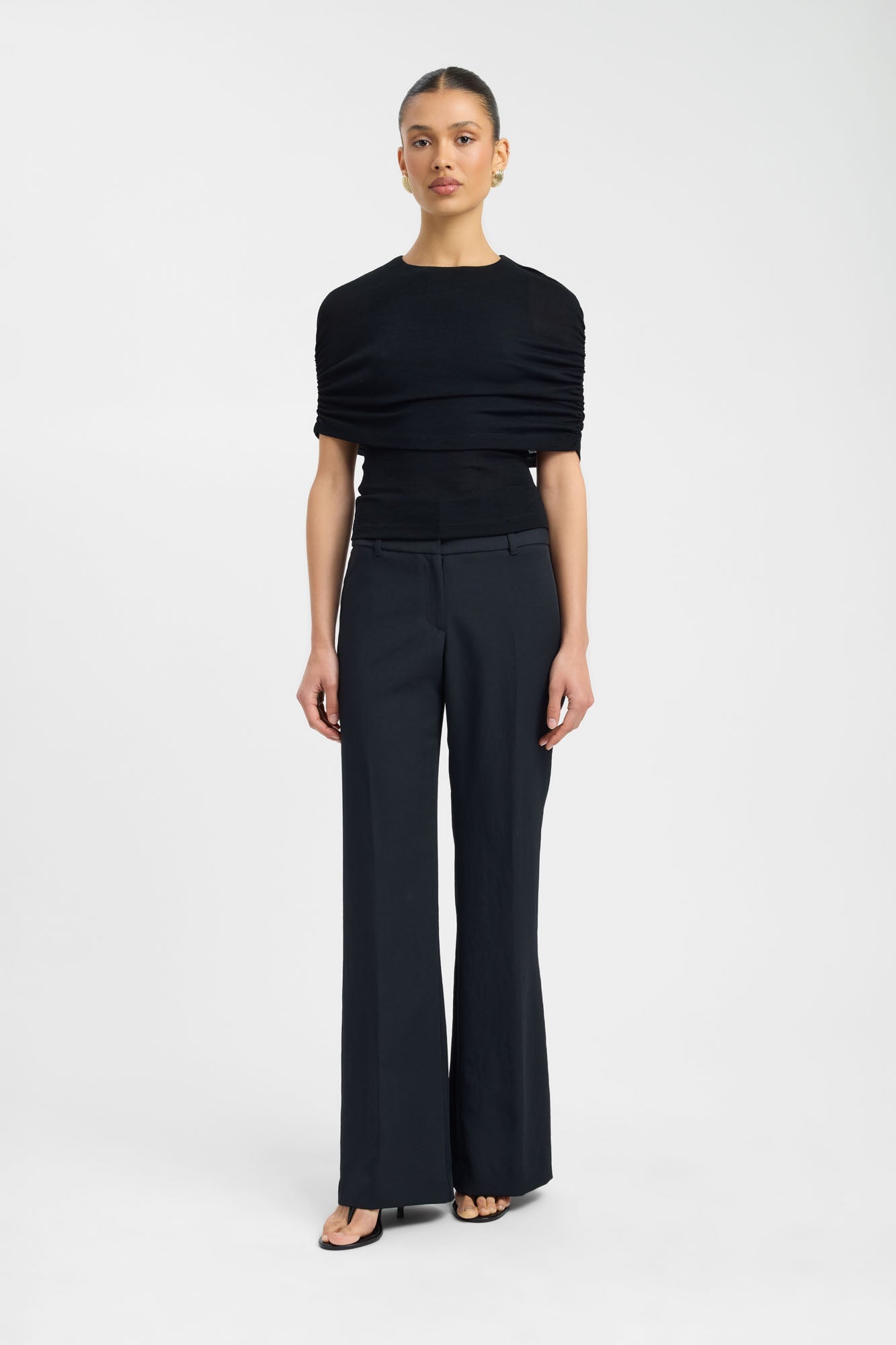 Sash Wool Cape Top